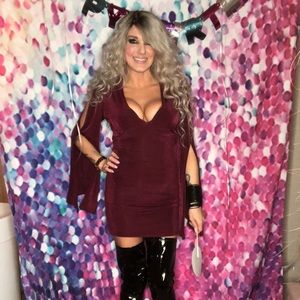 Meshki burgundy mini dress